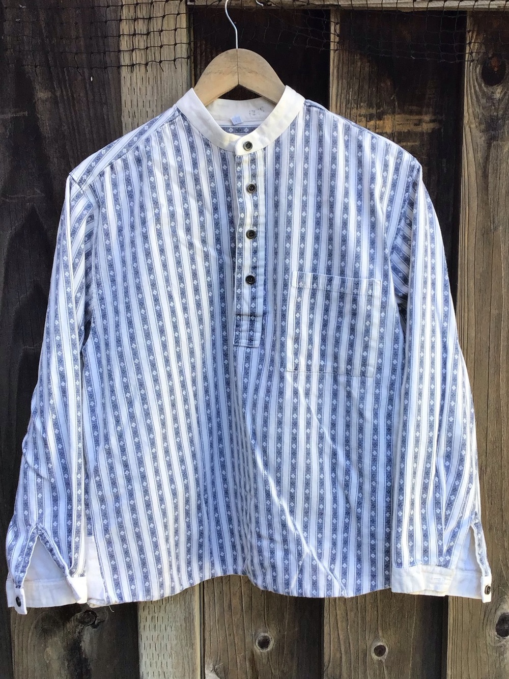 Vintage Wah Maker Usa Striped Pullover Shirt Mens Western Workwear Large